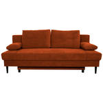 SCHLAFSOFA  mit Liegefunktion, Schlafen auf Sitzhöhe, Rücken echt Webstoff Rostfarben  - Rostfarben/Schwarz, KONVENTIONELL, Holz/Kunststoff (199/88/88cm) - Carryhome