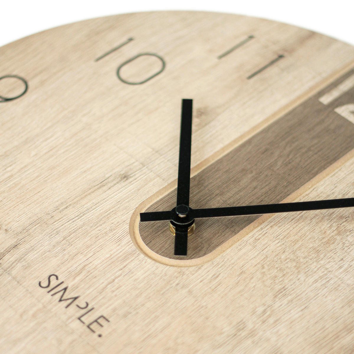 WANDUHR Schwarz, Eichefarben  - Eichefarben/Schwarz, Basics, Holz/Kunststoff (36cm)