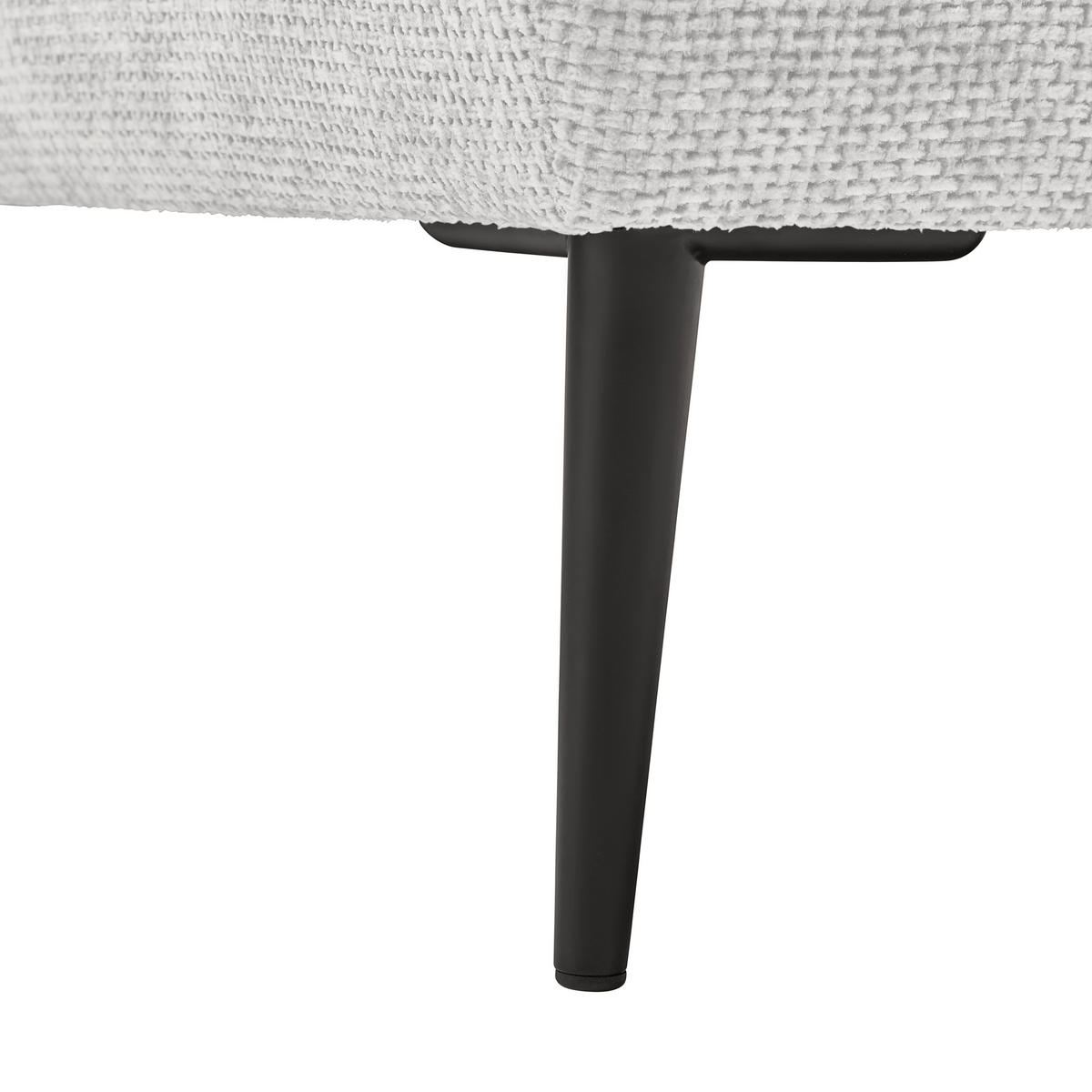 ECKSOFA in Webstoff Creme  - Creme/Schwarz, Modern, Textil/Metall (255/164cm) - MID.YOU