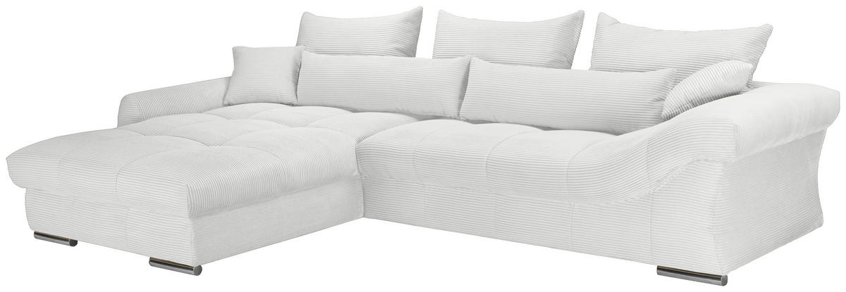 ECKSOFA Naturfarben Cord  - Chromfarben/Naturfarben, KONVENTIONELL, Textil/Metall (225/335cm) - Carryhome