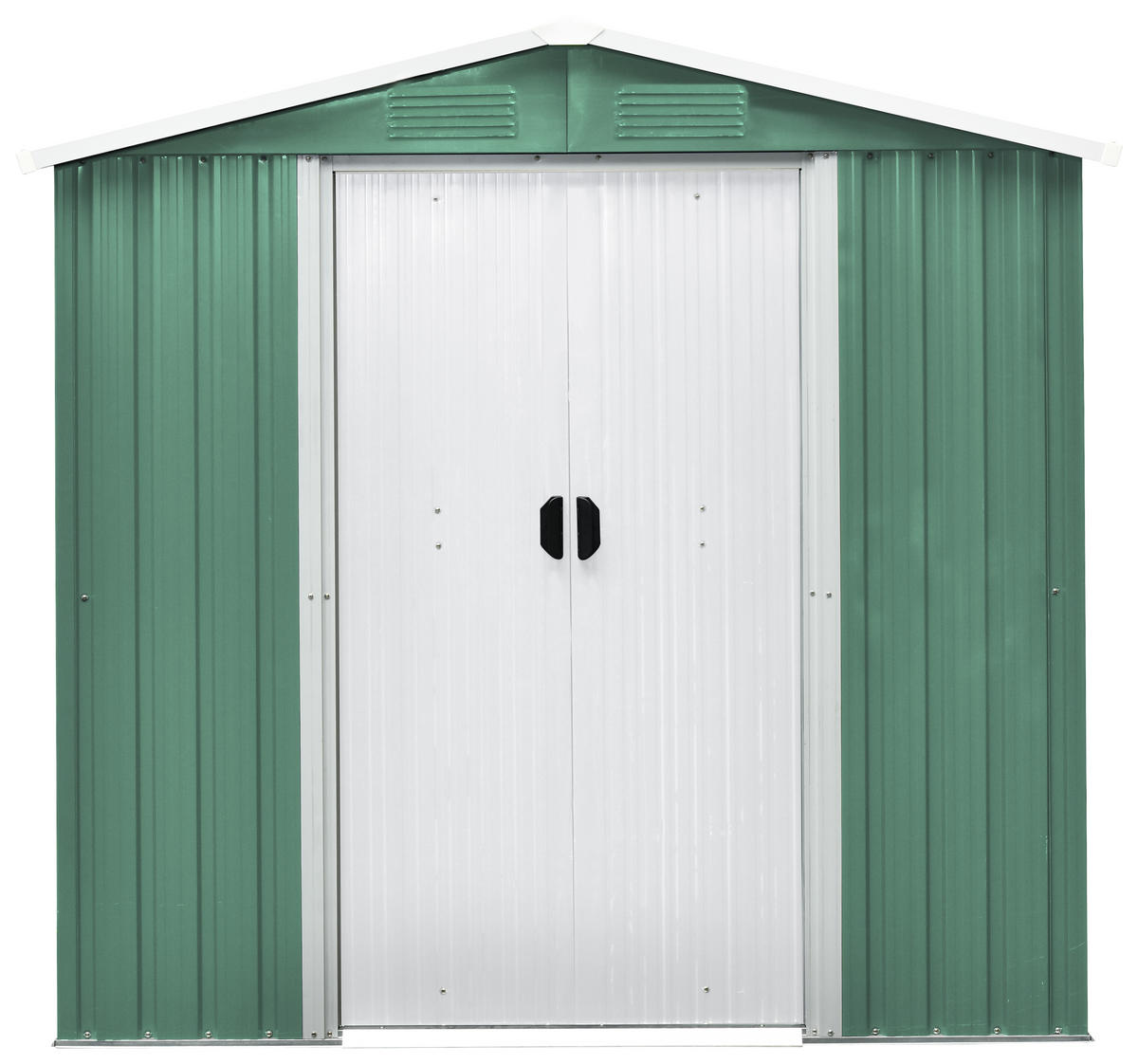 GERÄTEHAUS 194/184/110 cm  - Weiß/Grün, Basics, Metall (194/184/110cm)