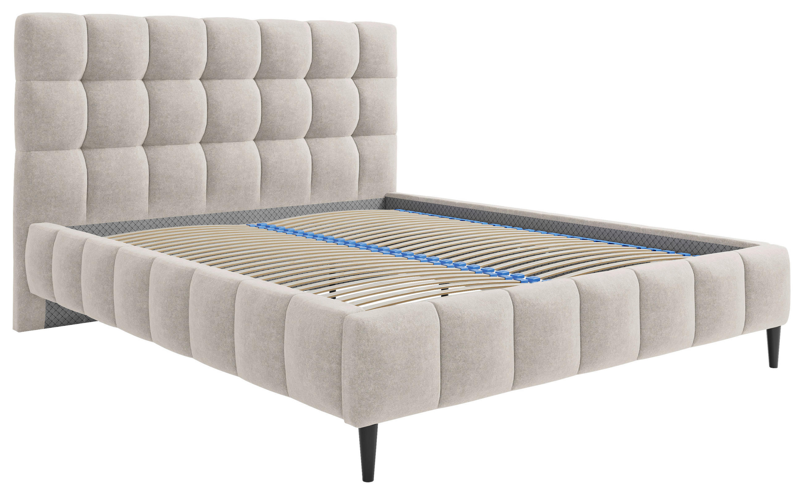 POLSTERBETT 180/200 cm  in Beige  - Beige/Schwarz, Modern, Holzwerkstoff/Textil (180/200cm) - MID.YOU