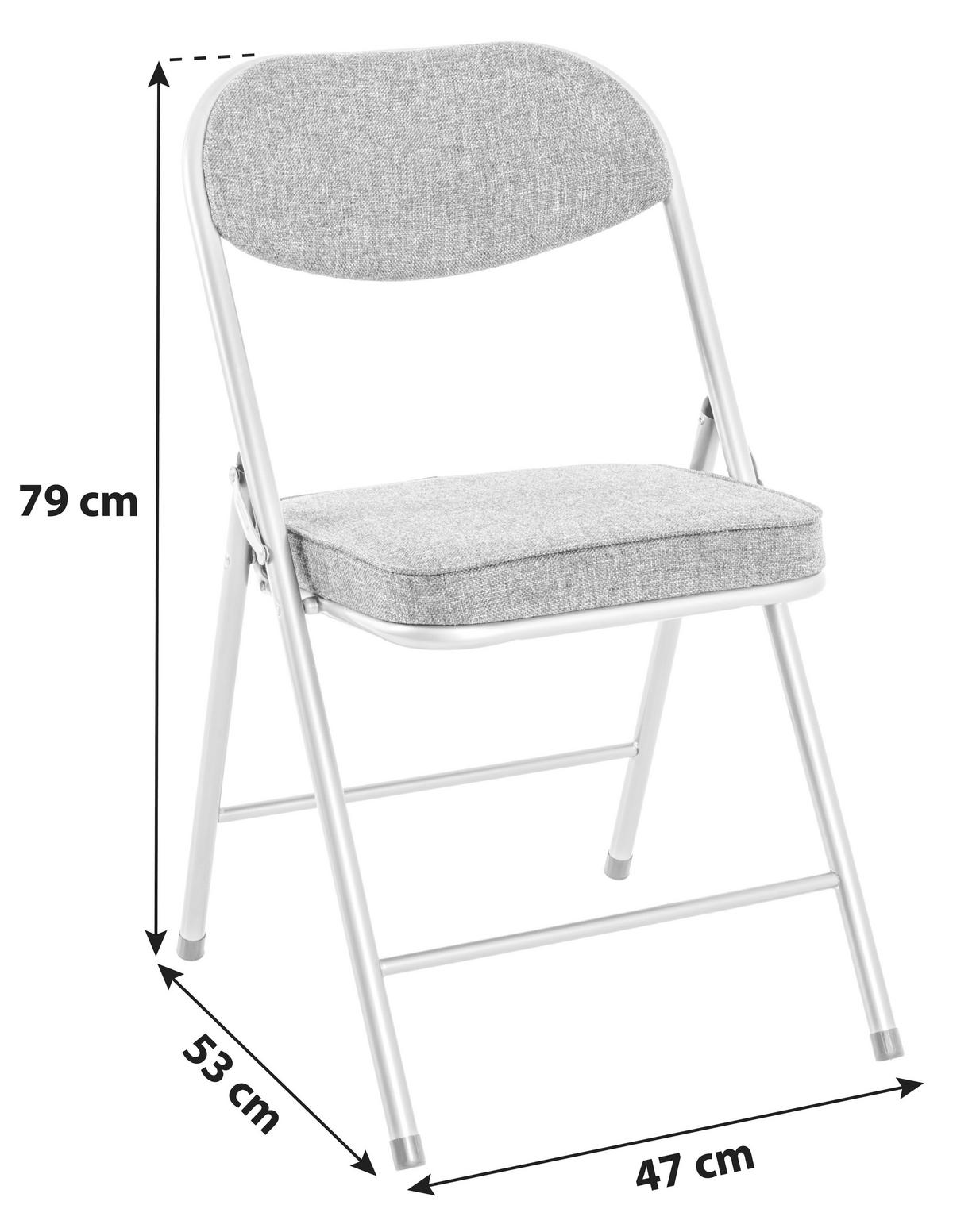 KLAPPSESSEL Grau, Alufarben  - Alufarben/Grau, MODERN, Textil/Metall (47/79/53cm)