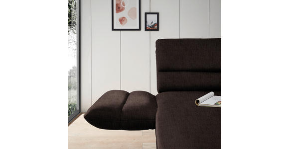 ECKSOFA Braun Flachgewebe  - Schwarz/Braun, Design, Textil/Metall (176-217/279-327cm) - Dieter Knoll