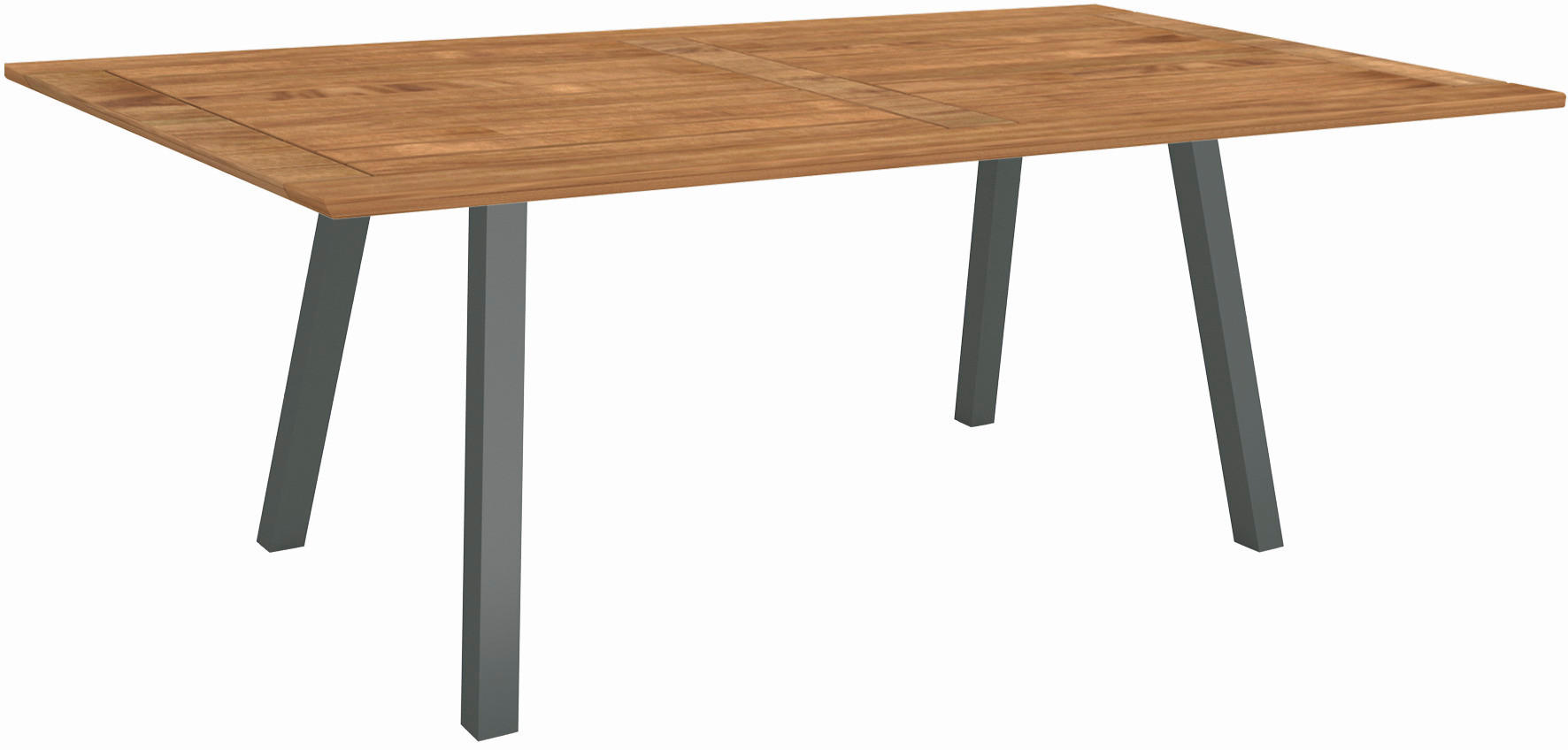 GARTENTISCH 180/100/75 cm  - Anthrazit/Teakfarben, MODERN, Holz/Metall (180/100/75cm) - Stern