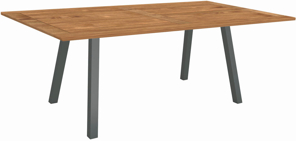 GARTENTISCH 180/100/75 cm  - Anthrazit/Teakfarben, MODERN, Holz/Metall (180/100/75cm) - Stern