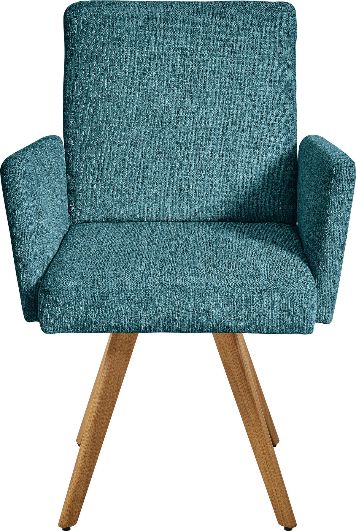 ARMLEHNSTUHL  in Chenille  - Eichefarben/Hellblau, Design, Holz/Textil (56/92/60cm) - Dieter Knoll