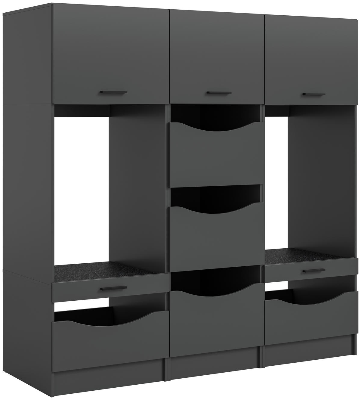 HAUSWIRTSCHAFTSRAUM 192/195/68 cm Anthrazit  - Anthrazit, Basics, Holzwerkstoff (192/195/68cm) - MID.YOU