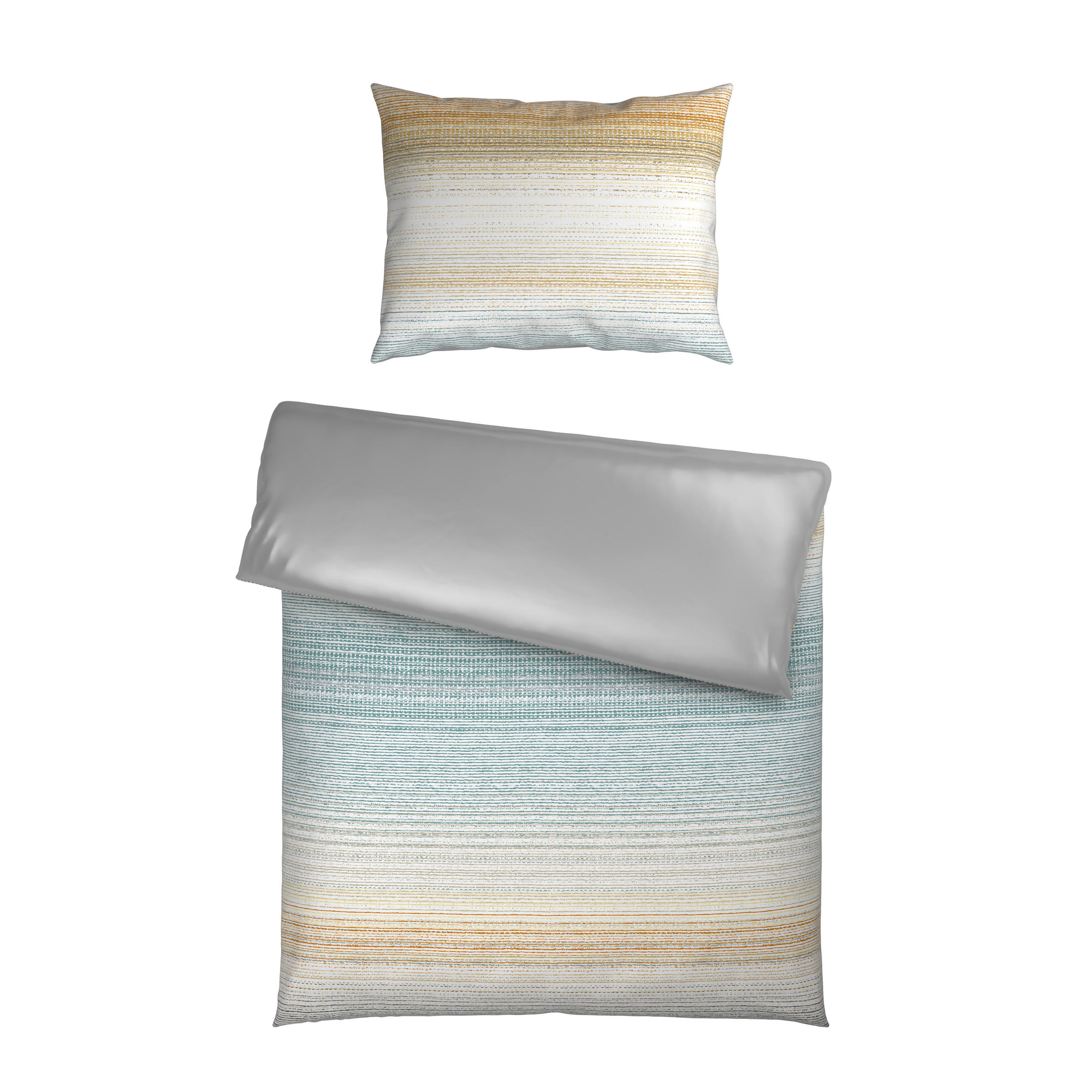 OBOJESTRANSKA POSTELJNINA 140/200 cm saten siva  - siva, tekstil (140/200cm) - Esposa