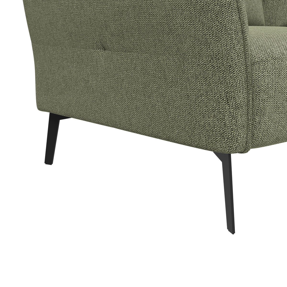 3-SITZER-SOFA Chenille Grün  - Schwarz/Grün, Konventionell, Textil/Metall (184/90/92cm) - Elegando