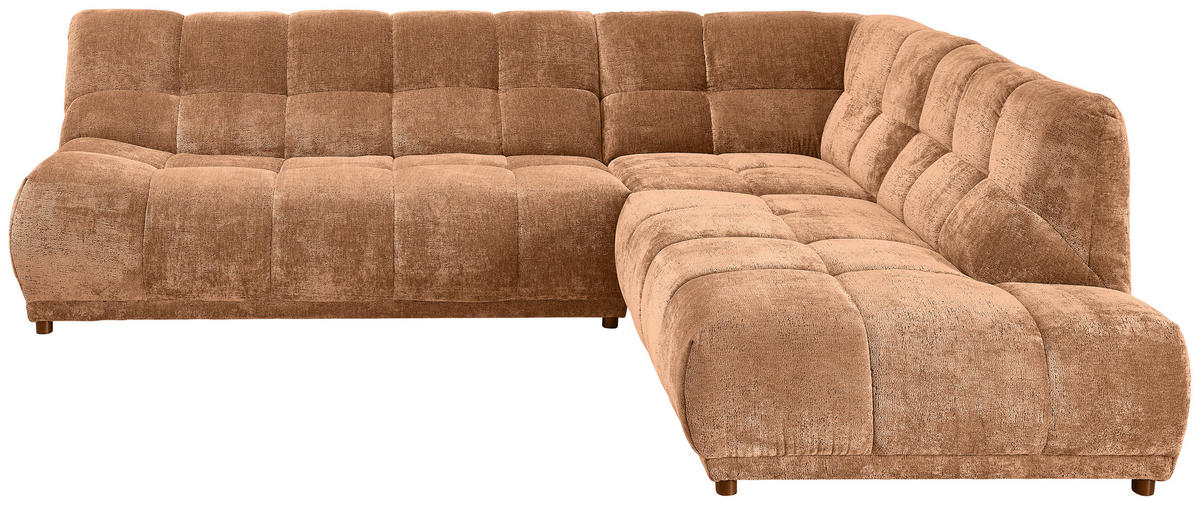 ECKSOFA ITALIA Koralle Chenille Hocker  - Koralle/Schwarz, MODERN, Kunststoff/Textil (284/250cm) - Livetastic