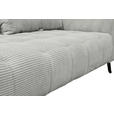 BIGSOFA  in Cord Hellgrau  - Hellgrau/Schwarz, KONVENTIONELL, Textil/Metall (246/100/116cm) - Carryhome