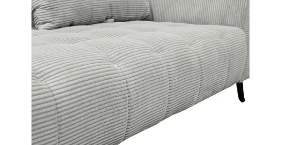 BIGSOFA  in Cord Hellgrau  - Hellgrau/Schwarz, KONVENTIONELL, Textil/Metall (246/100/116cm) - Carryhome