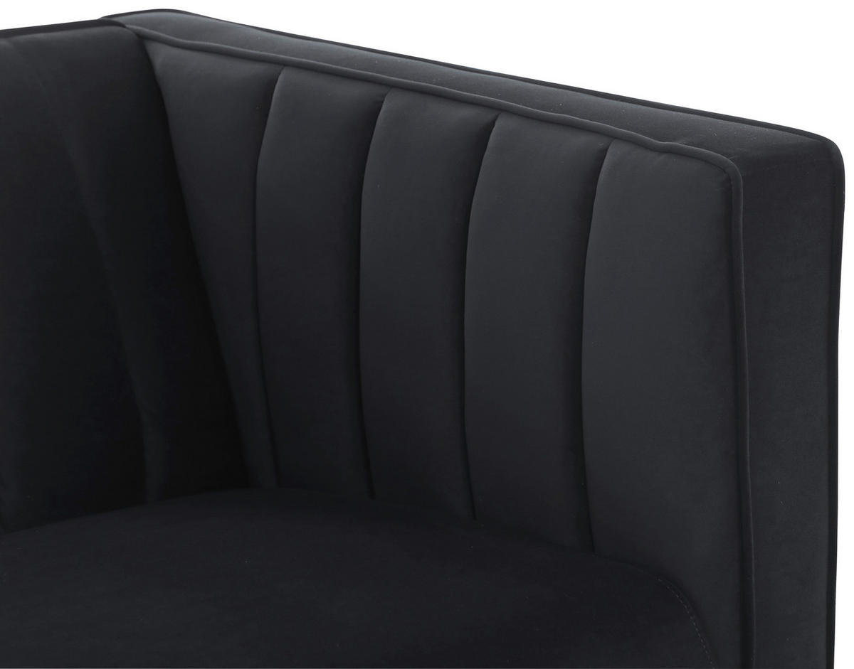 2-SITZER-SOFA Samt Schwarz  - Goldfarben/Schwarz, Design, Textil/Metall (144/75/85cm) - Livetastic