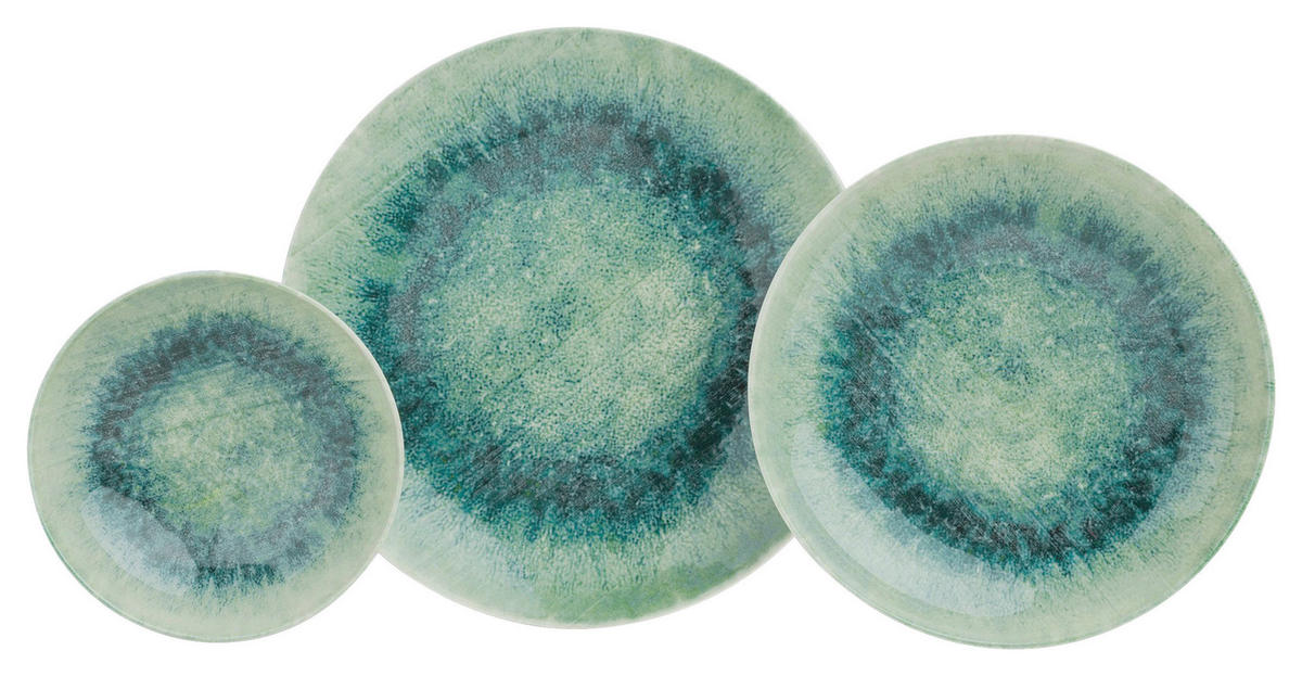 KOMBISERVICE Blau, Mintgrau 18-teilig 6 Personen  - Mintgrau/Blau, Basics, Keramik - P & B
