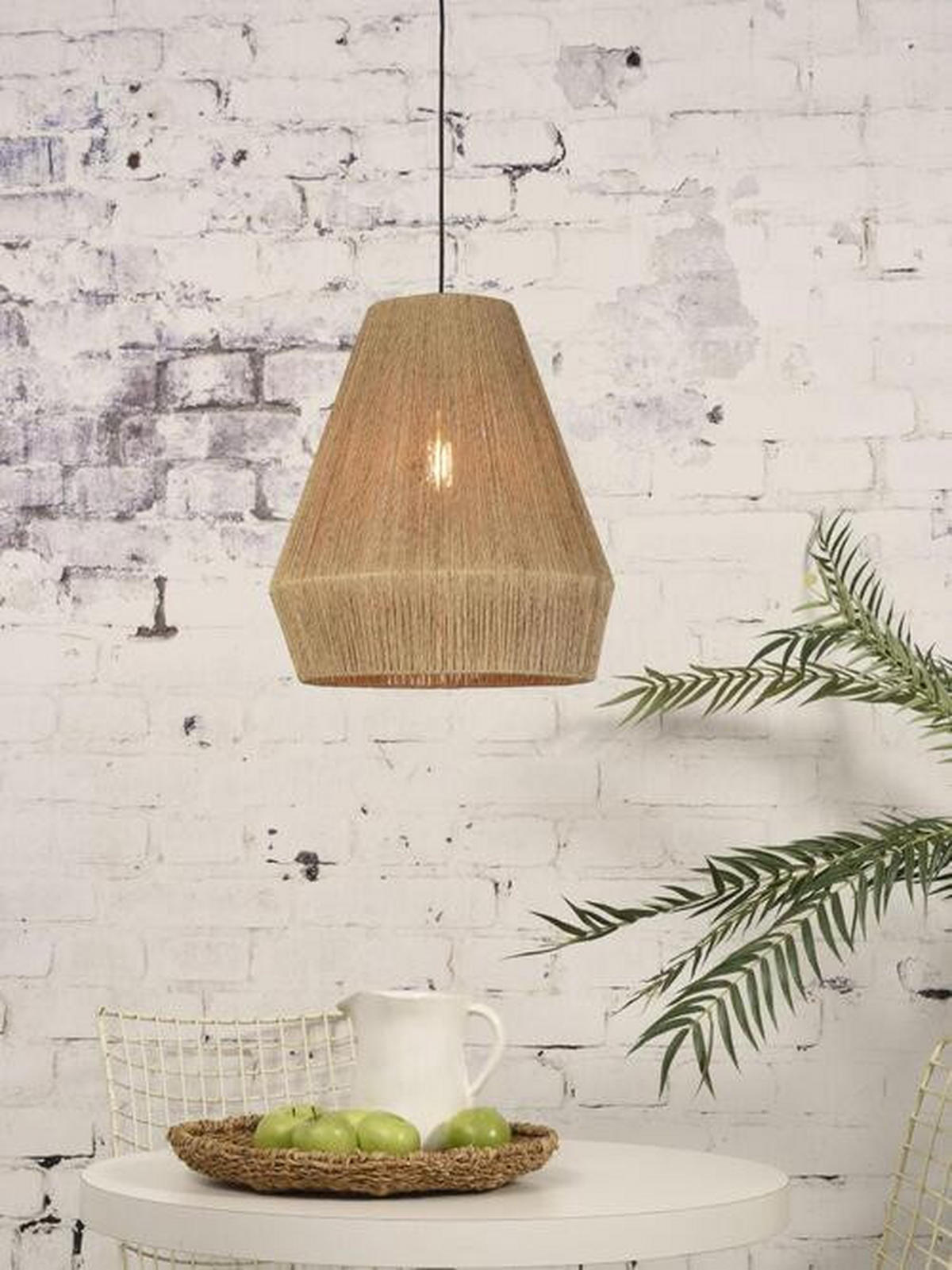 HÄNGLAMPA GOOD&MOJO 40/47 cm  - ljusbrun/svart, Natur, plast/naturmaterial (40/47cm) - Good & Mojo