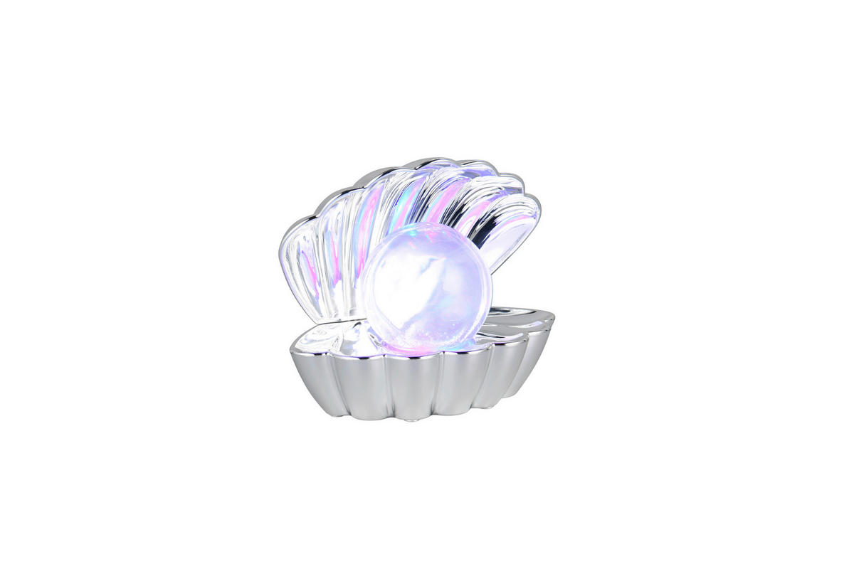 LED-TISCHLEUCHTE Shelly 17,5/15/12,5 cm   - Chromfarben/Transparent, Trend, Kunststoff (17,5/15/12,5cm)