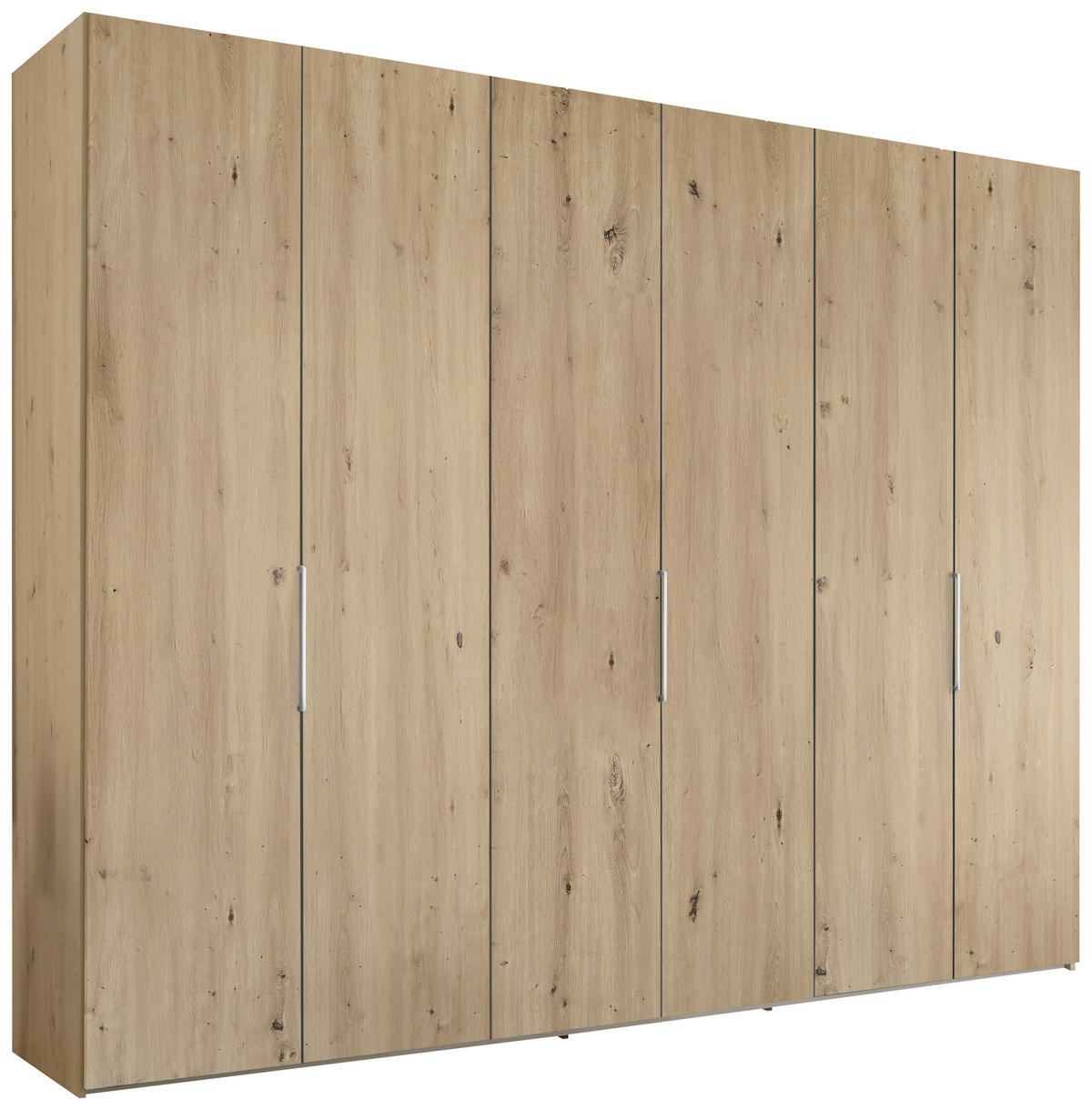 DREHTÜRENSCHRANK inkl. Zubehör 298/222/63 cm,  in Eiche Artisan, 6-türig  - Alufarben/Eiche Artisan, Design, Holzwerkstoff/Metall (298/222/63cm) - Dieter Knoll