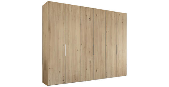 DREHTÜRENSCHRANK 298/222/63 cm,  in Eiche Artisan, 6-türig  - Alufarben/Eiche Artisan, Design, Holzwerkstoff/Metall (298/222/63cm) - Dieter Knoll