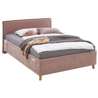 POLSTERBETT 120/200 cm,  in Rosa,  - Eichefarben/Rosa, KONVENTIONELL, Holz/Textil (120/200cm) - Stylife