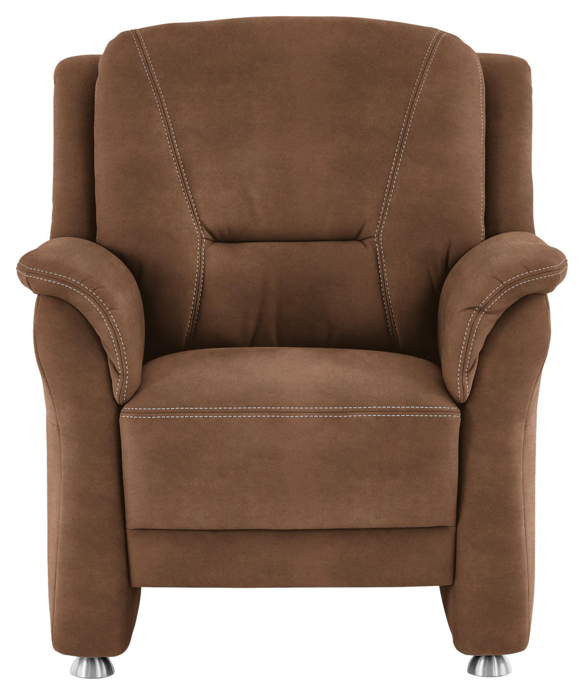SESSEL in Mikrofaser Hellbraun  - Hellbraun/Beige, Konventionell, Textil/Metall (90/100/92cm) - Beldomo Comfort