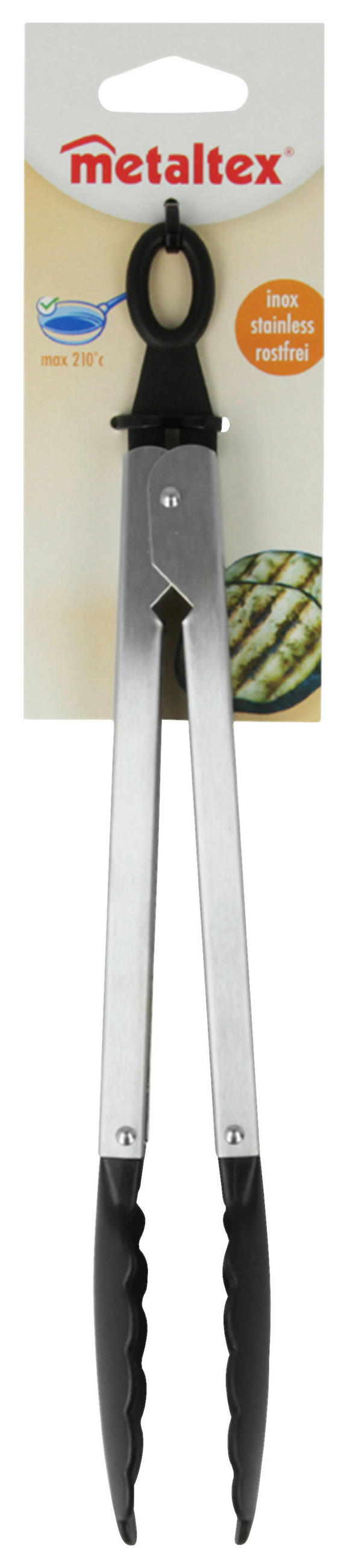 KONYHAI FOGÓCSIPESZ - fekete/ezüstszínű, műanyag/fém (6.8/34.1/3.5cm) - Metaltex