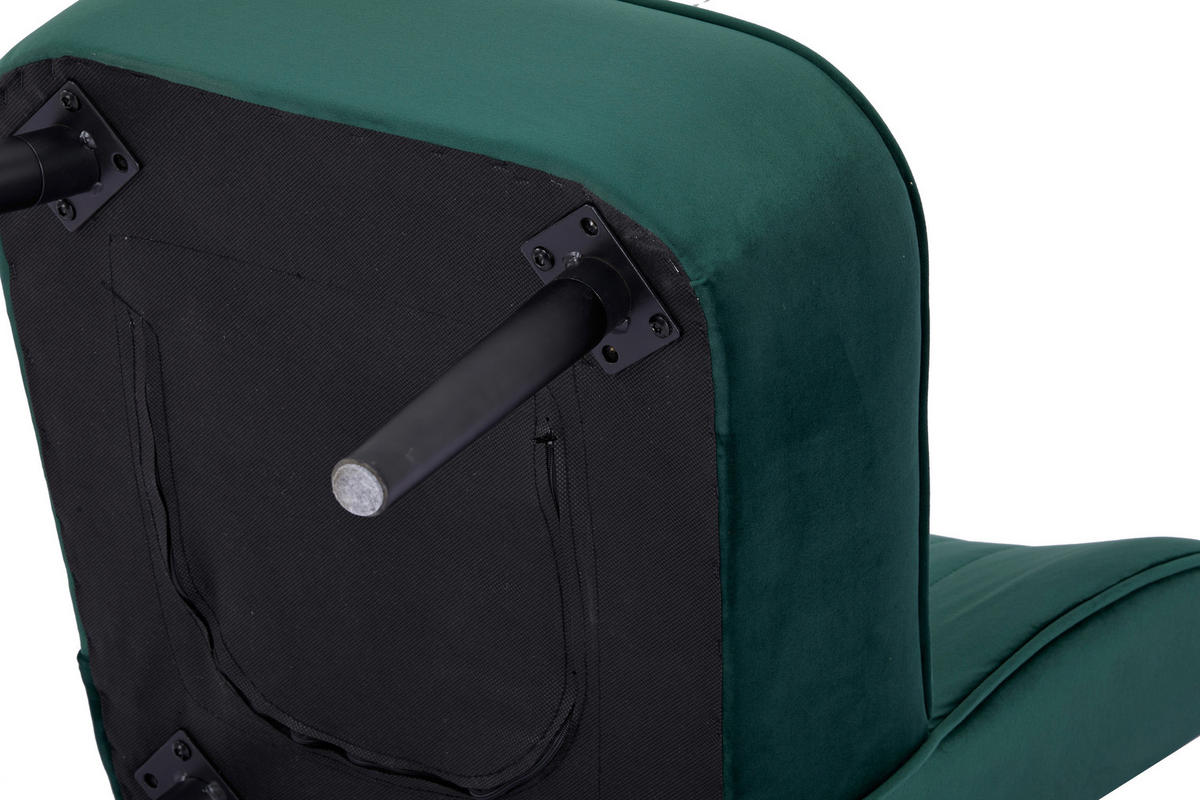 SESSEL Samt Grün    - Schwarz/Grün, Design, Holz/Textil (58/80/64cm) - P & B
