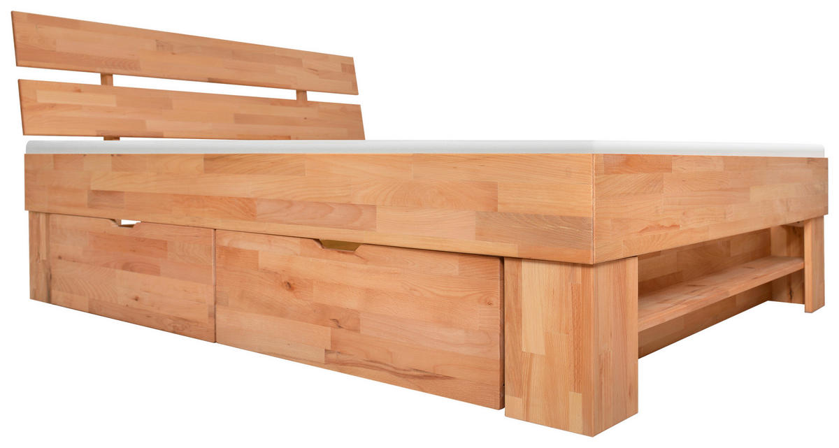 BETT 140/200 cm  in Kernbuche  - Kernbuche, Natur, Holz (140/200cm) - Carryhome