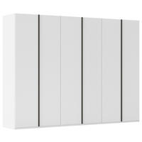 DREHTÜRENSCHRANK 301/235/61 cm,  in Weiß, 6-türig  - Graphitfarben/Weiß, Basics, Holzwerkstoff/Metall (301/235/61cm) - Novel