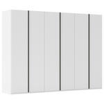 DREHTÜRENSCHRANK 301/223/61 cm,  in Weiß, 6-türig  - Graphitfarben/Weiß, Basics, Holzwerkstoff/Metall (301/223/61cm) - Novel
