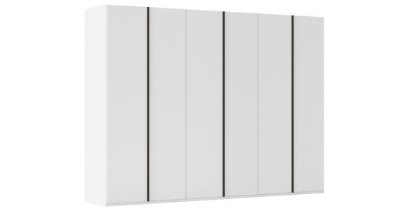 DREHTÜRENSCHRANK 301/235/61 cm,  in Weiß, 6-türig  - Graphitfarben/Weiß, Basics, Holzwerkstoff/Metall (301/235/61cm) - Novel