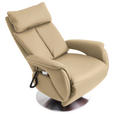 RELAXSESSEL in Leder Beige  - Edelstahlfarben/Beige, KONVENTIONELL, Leder/Metall (78/113/81cm) - Cantus