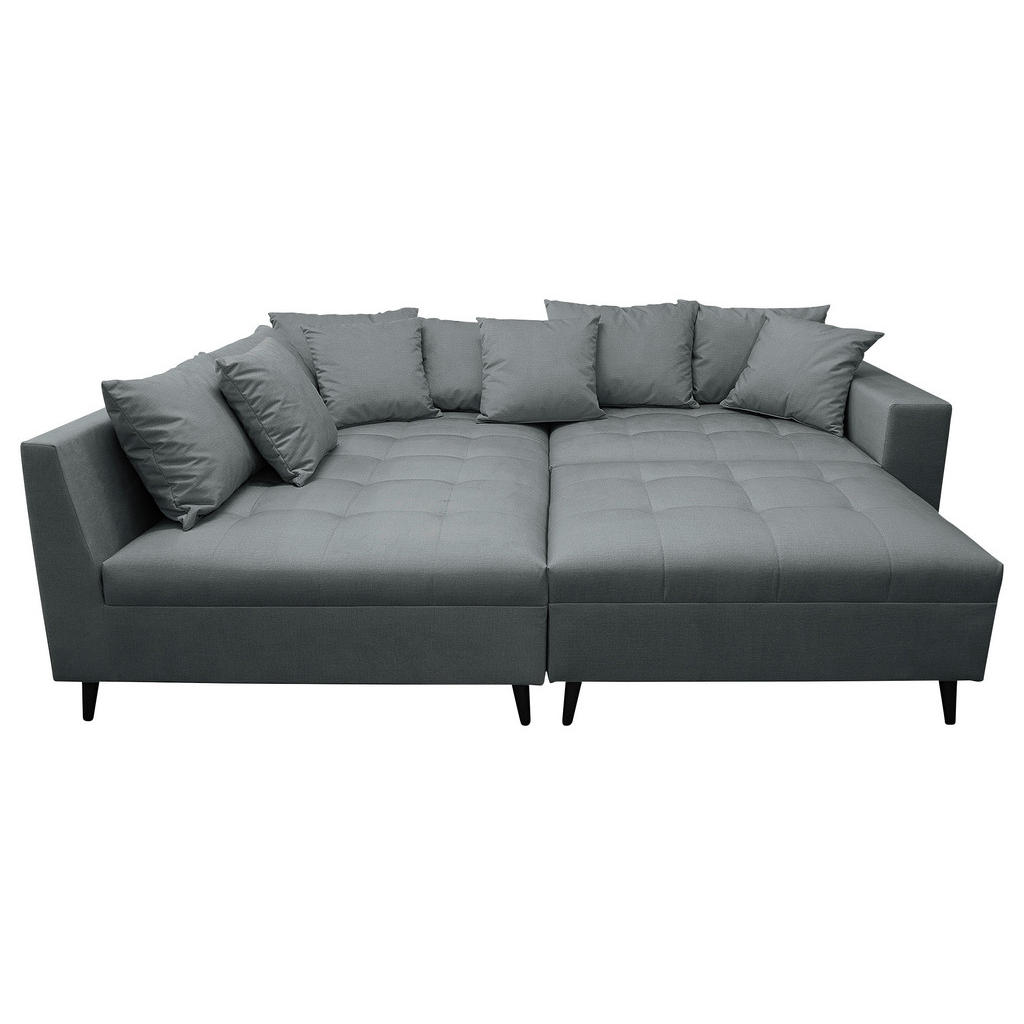 Thumbnail - Mid.you Ecksofa, Dunkelgrau, Textil, Birke, 3-Sitzer, Füllung: Schaumstoffflocken,Schaumstoffflocken, Ottomane links, L-...