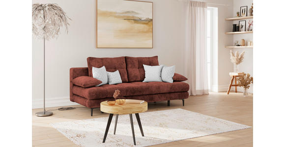 SCHLAFSOFA  mit Liegefunktion, Schlafen auf Sitzhöhe, Rücken echt Chenille Bordeaux  - Bordeaux/Schwarz, KONVENTIONELL, Textil/Metall (203/94/96cm) - Carryhome