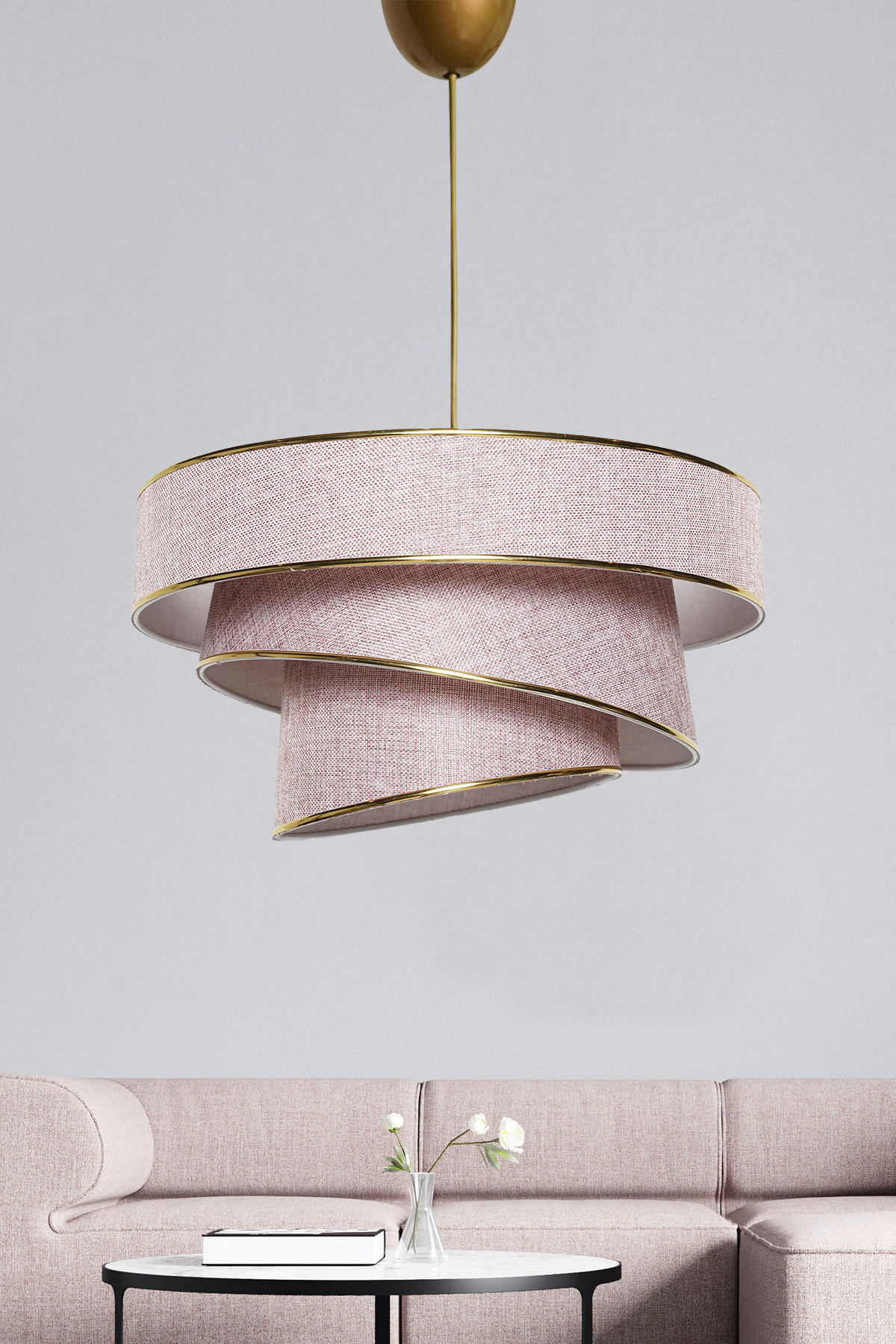 HÄNGELEUCHTE 40/72 cm   - Goldfarben, KONVENTIONELL, Kunststoff/Textil (40/72cm) - P & B