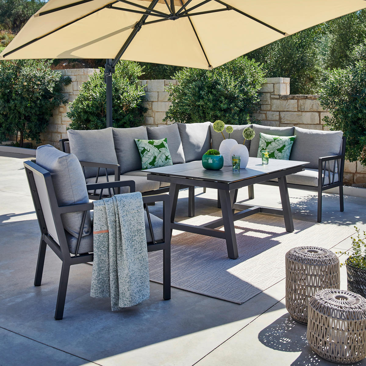 MOBILIER TERASĂ ȘI LOUNGE  197/254 cm   - antracit/gri, Design, metal (197/254cm) - Amatio