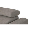 ECKSOFA in Webstoff Greige  205/280 cm  - Greige/Schwarz, Design, Textil/Metall (205/280cm) - Xora