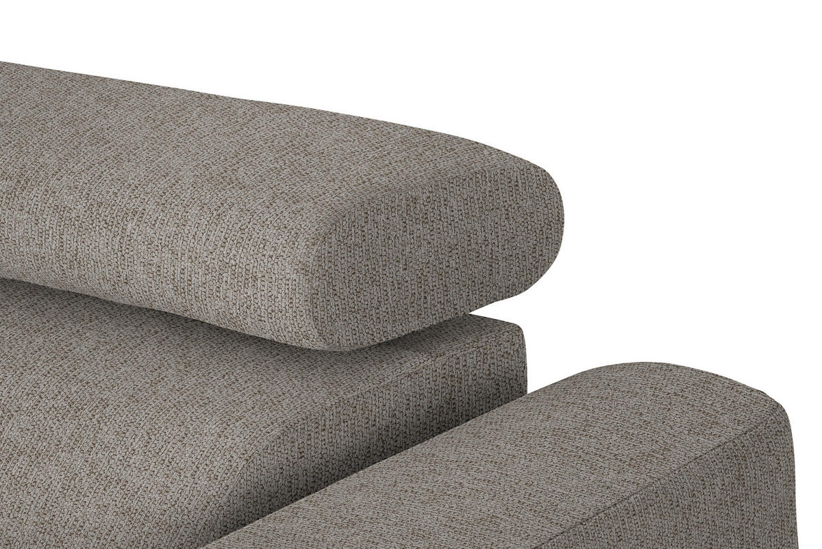 ECKSOFA in Webstoff Greige  - Greige/Schwarz, Design, Textil/Metall (205/280cm) - MID.YOU