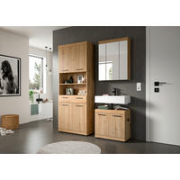BADEZIMMER 3-teilig  in 134 cm  - Schwarz/Eiche Artisan, Trend, Glas/Holzwerkstoff (134cm) - MID.YOU