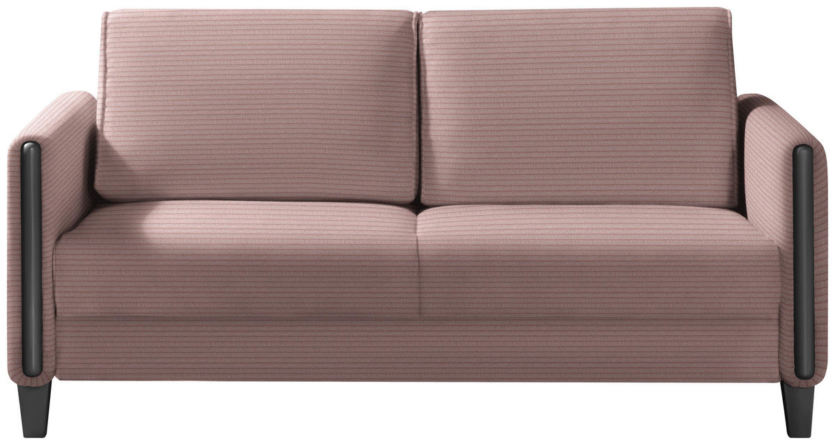 SCHLAFSOFA in Holz, Textil Schwarz, Altrosa  - Schwarz/Altrosa, Design, Holz/Textil (174/88/104cm) - Niels Andersson