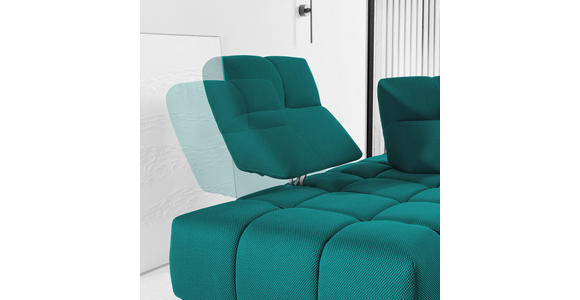ECKSOFA in Struktur Türkis 233/313 cm - Türkis/Schwarz, Design, Kunststoff/Textil (233/313cm) - Emilio Belluti