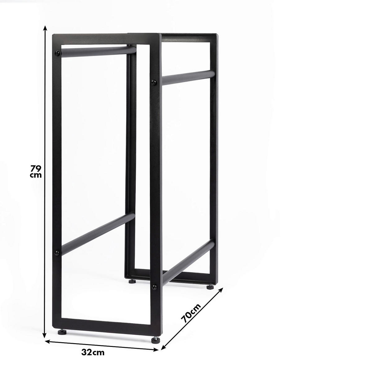 FLASCHENREGAL  - Schwarz Hochglanz, Basics, Metall (32/70/79cm) - Floordirekt