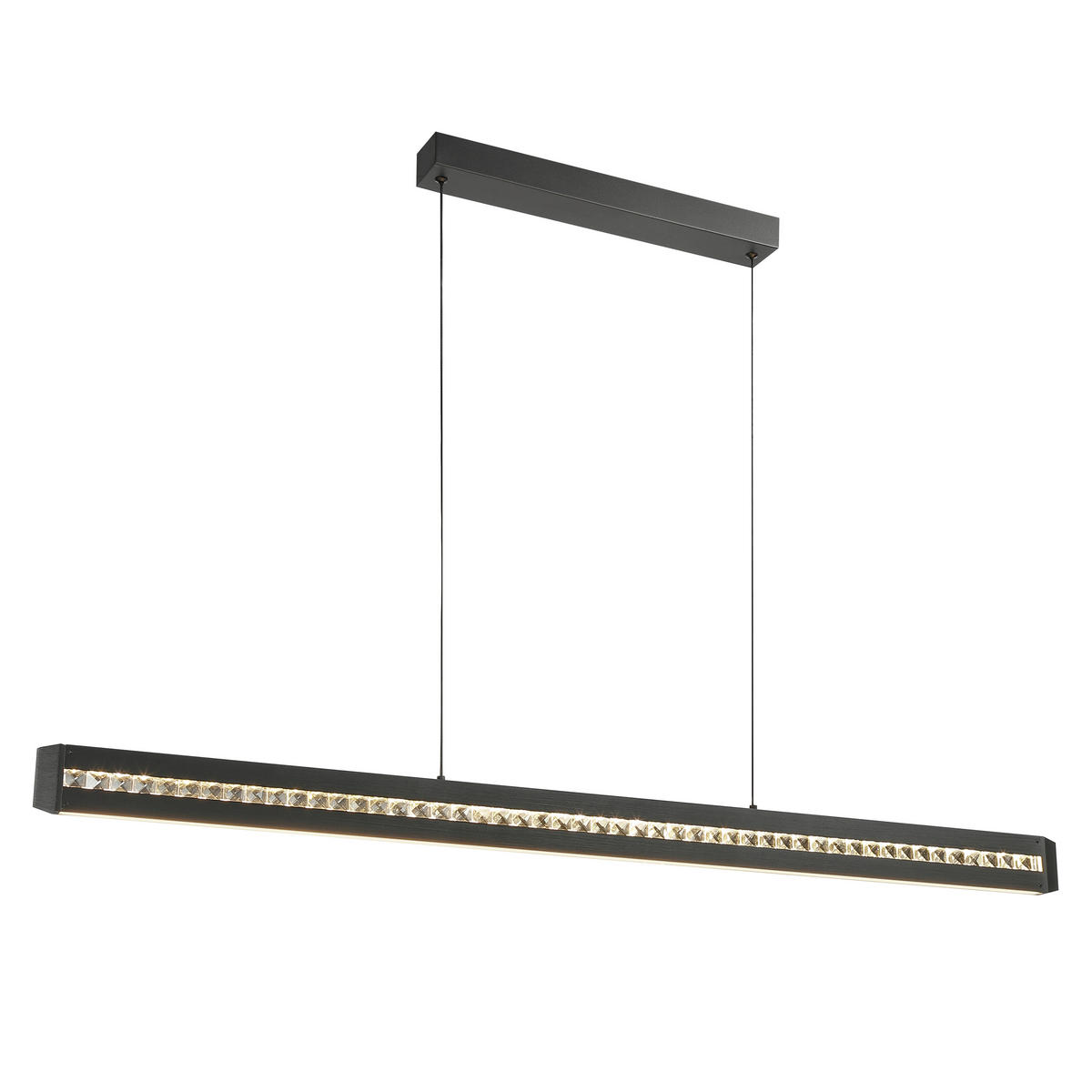 LED-HÄNGELEUCHTE Banda 115/6,5/150 cm   - Schwarz, Design, Glas/Metall (115/6,5/150cm) - Brilliant