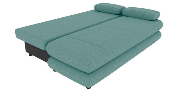 SCHLAFSOFA  in Mikrofaser Mintgrün  - Schwarz/Mintgrün, KONVENTIONELL, Kunststoff/Textil (212/93/90cm) - Carryhome