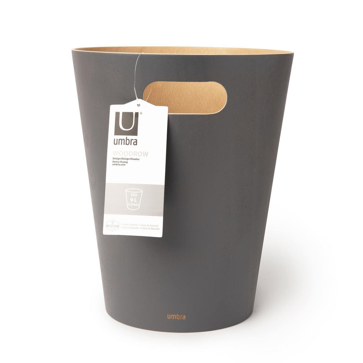 KOŠ ZA OTPAD    - siva, Basics, drvo (23/28/23cm) - Umbra