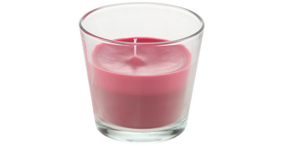KERZE IM GLAS - Bordeaux/Rot, Basics, Glas/Naturmaterialien (9/8,2cm) - Ambia Home