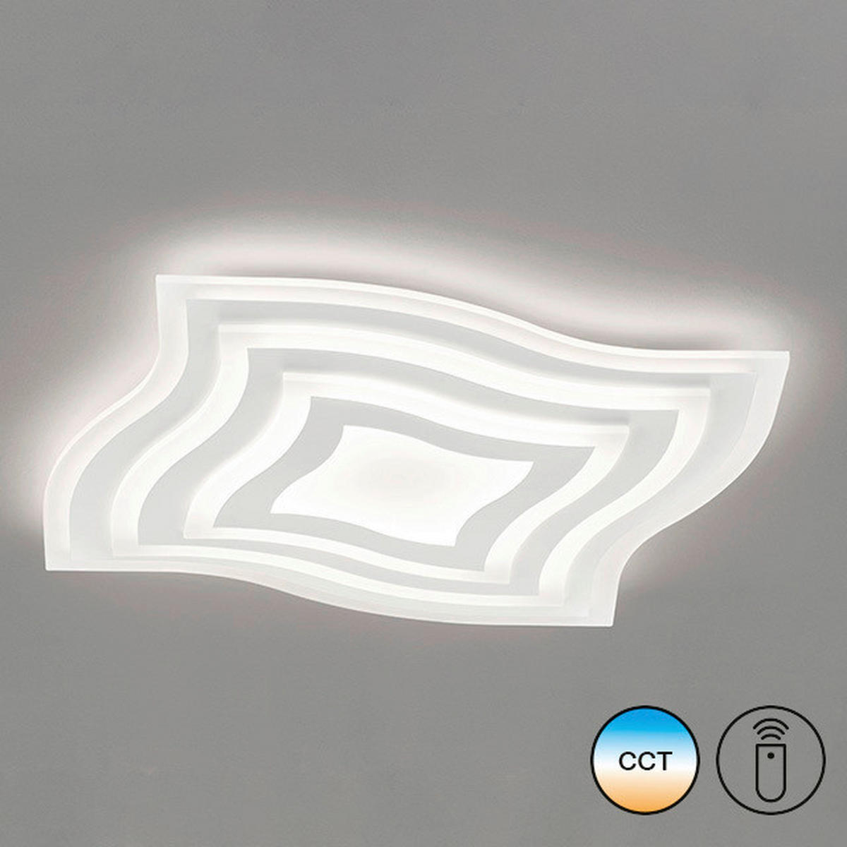 LED-DECKENLEUCHTE     - Weiss, Design, Kunststoff (60/60cm) - Fischer & Honsel