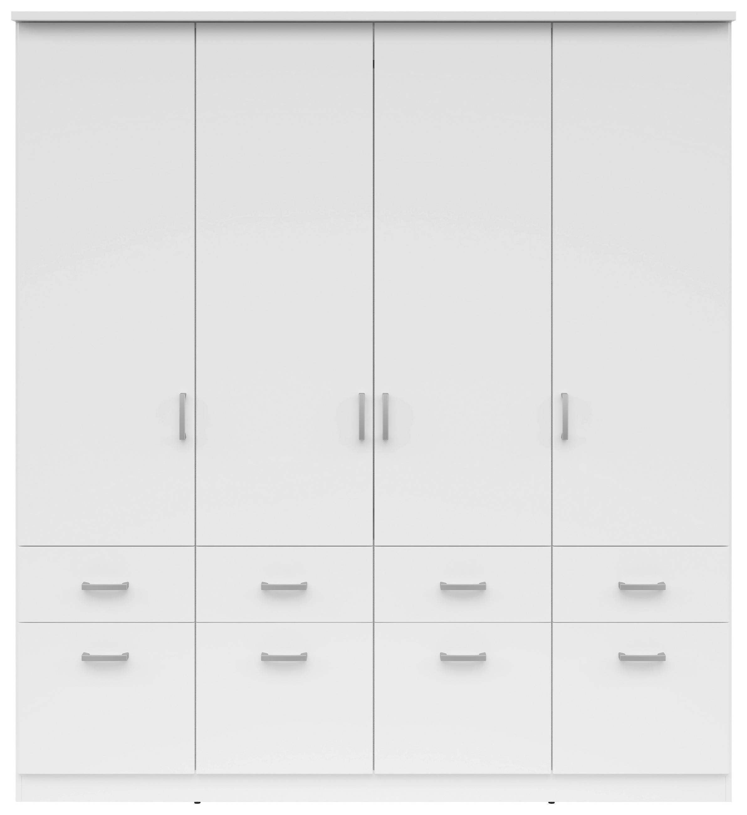 KLEIDERSCHRANK in Weiss  - Weiss/Silberfarben, Konventionell, Holzwerkstoff/Kunststoff (181/199/58cm) - Boxxx