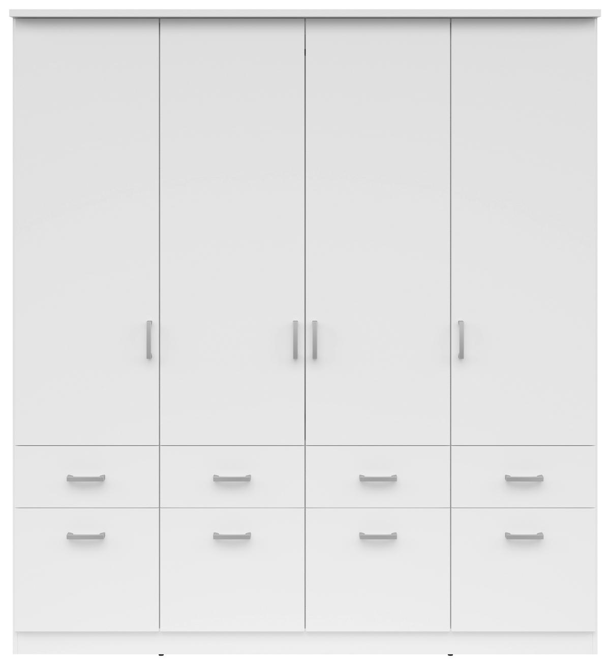 KLEIDERSCHRANK in Weiss  - Weiss/Silberfarben, Konventionell, Holzwerkstoff/Kunststoff (181/199/58cm) - Boxxx