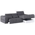 ECKSOFA Dunkelgrau Chenille  - Dunkelgrau/Schwarz, KONVENTIONELL, Kunststoff/Textil (290/203cm) - Carryhome